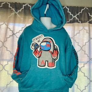 ⭐️4/$20 Teal Graphic boys medium Hoodie